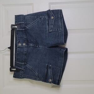 Calvin Klein CK Jeans Womens Denim Shorts Blue Stretch Flap Pockets 27/4.